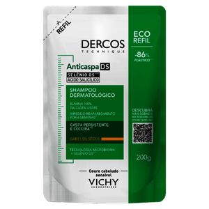 Dercos Shampoo Anticaspa Cabelos Secos Refil 200mL